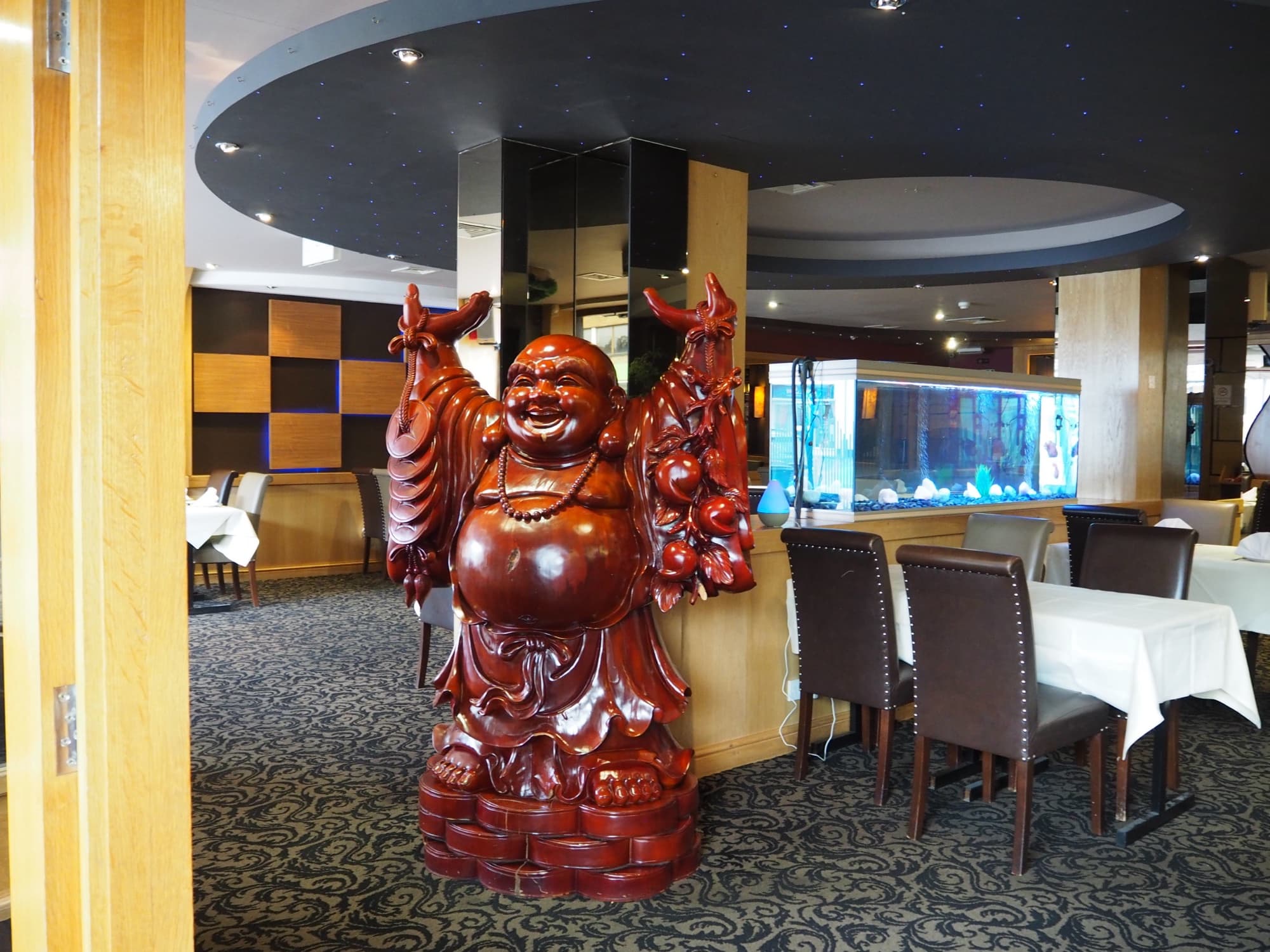 Buddha statue in the dining room