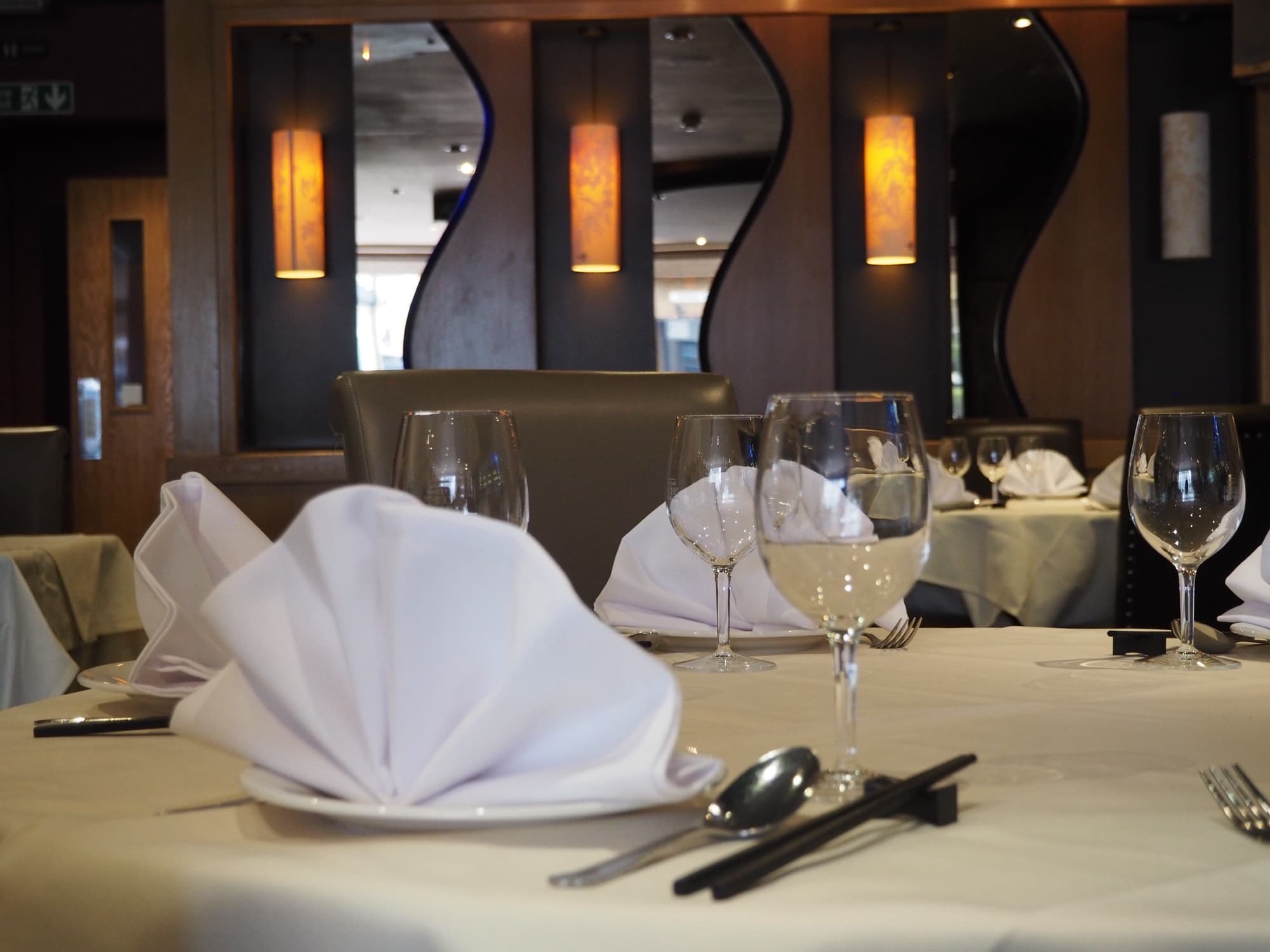 A table set and ready for guests